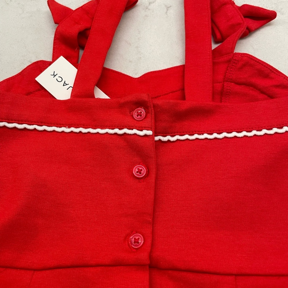 Janie and Jack Red and White Jumpsuit - Picture 4 of 6